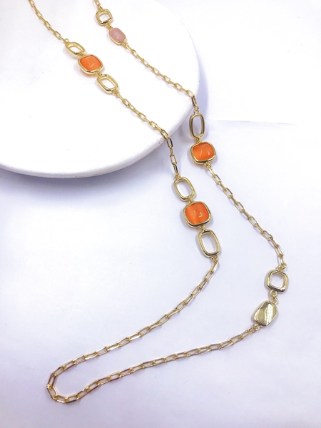 Picture of High Quality Work Colorful Long Chain Necklace Factory Supply