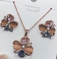 Show details for Gold Plated Cubic Zirconia 2 Piece Jewelry Set with No-Risk Return